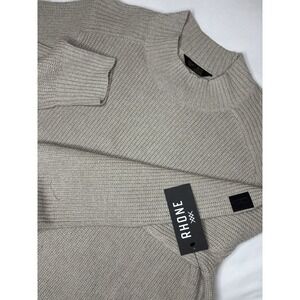 Rhone Beacon Mockneck Wool Cashemere Waffle Knit Sweater Stone Marle NWT $218 XL